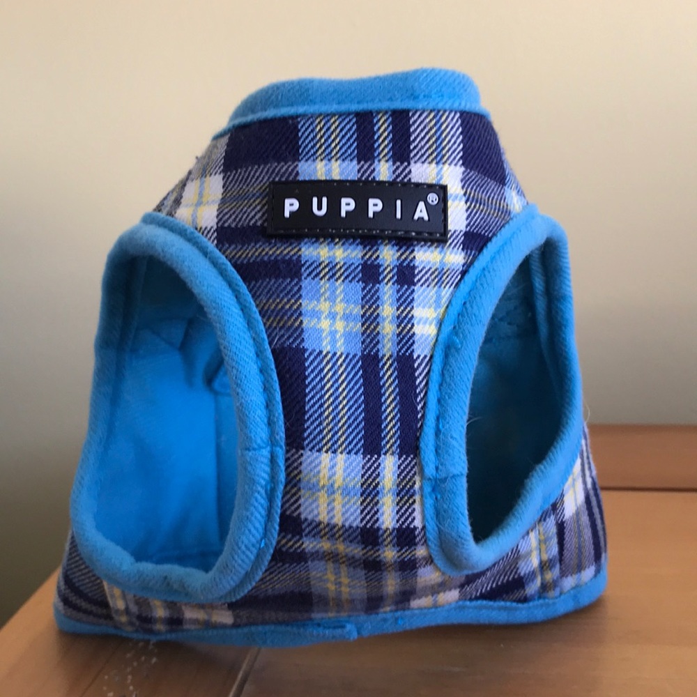 Puppia Blue Plaid Harness Vest Sz SM